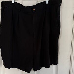 Caribbean Men's Black Relaxed Fit Size 44. 100% Silk Pleated front Dress Shorts